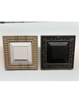 Frame for socket, light switch made of oak wood