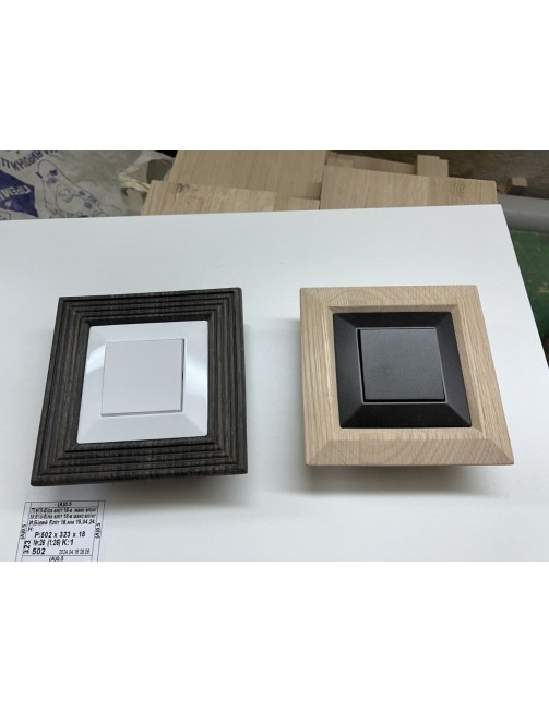 Frame for socket, light switch made of black oak wood