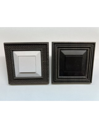 Frame for socket, light switch made of black oak wood